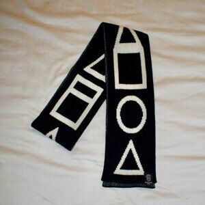Giannina Capitani Black and White Geometric Narrow Scarf